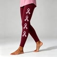 thumbnail image 5 of DeHolifer Women’s Yoga Leggings Breast Cancer Printed Straight Leg Full Length Pants, 5 of 6