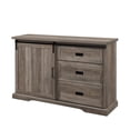 thumbnail image 4 of 56" Sliding Grooved Door 3 Drawer Sideboard - Grey Wash, 4 of 5