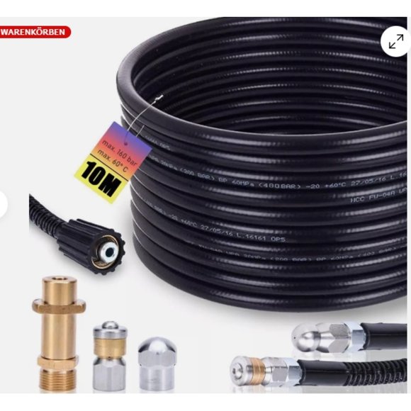 Manguera de limpieza de tuberías de 10-30 m, M22, desatascador de tuberías tipo serpiente para Kärcher Kränzle