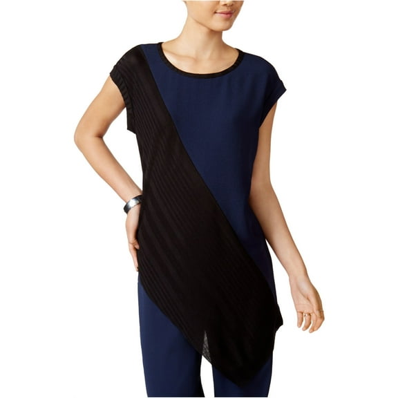 Bar Iii Womens Colorblocked Asymmetrical Knit Blouse