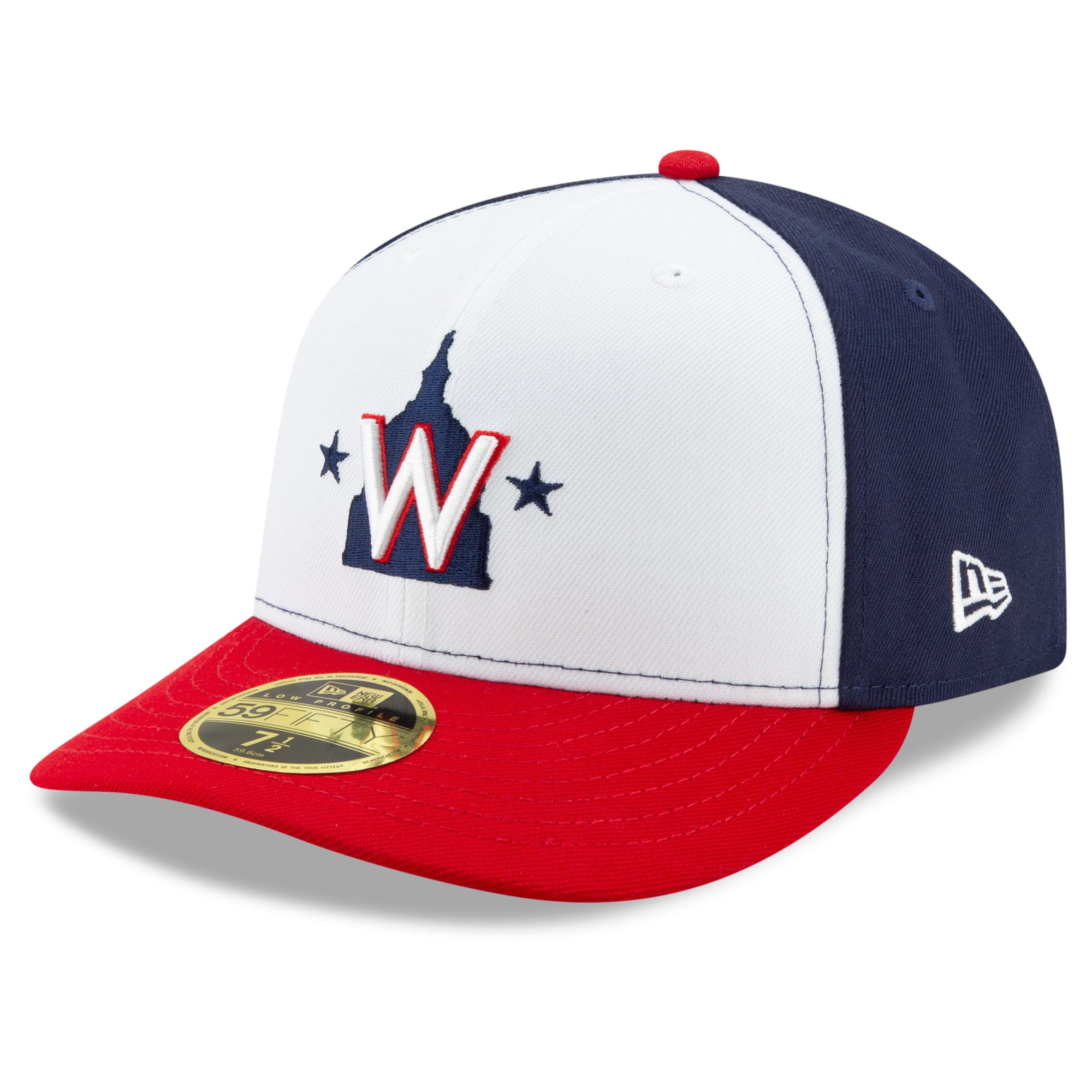 Fitted Hat - White/Navy - Walmart.com 