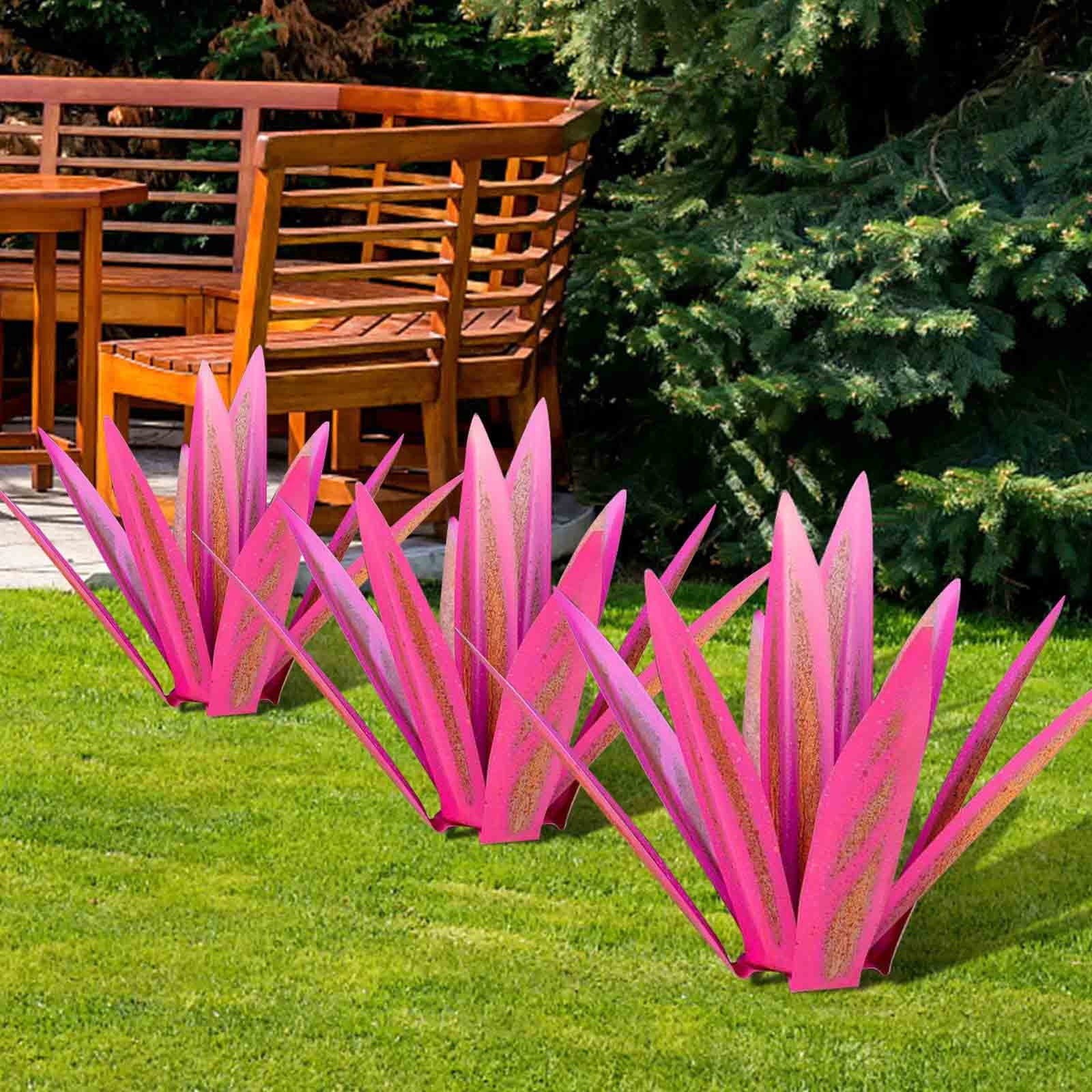 Dpityserensio 25.6In DIY 9 Leaves Metal Art Tequila Rustic Sculpture Garden Yard Sculpture Home Decor Garden Decor