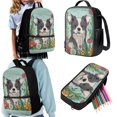thumbnail image 7 of KUIFORTI Insulated Lunch Box Laptop Backpack Pencil Case 3 Pack Cooler Bag Messenger Bag Accessories, Border Collie Print, 7 of 7