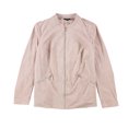 thumbnail image 1 of Alfani Womens Suede Zip Jacket, Pink, Plus Size, 0X, 1 of 2