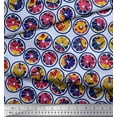 thumbnail image 2 of Soimoi Poly Georgette Fabric Lemon Slice & Texture Print Fabric by The Yard 42 Inch Wide, 2 of 2