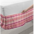 thumbnail image 2 of Pink Bed Skirt, Tartan Plaid Pattern with Squares in Magenta Pistachio Green Colors, Elastic Bedskirt Dust Ruffle Wrap Around for Bedding Decor, 4 Sizes, Pale Pink and Multicolor, by Ambesonne, 2 of 2