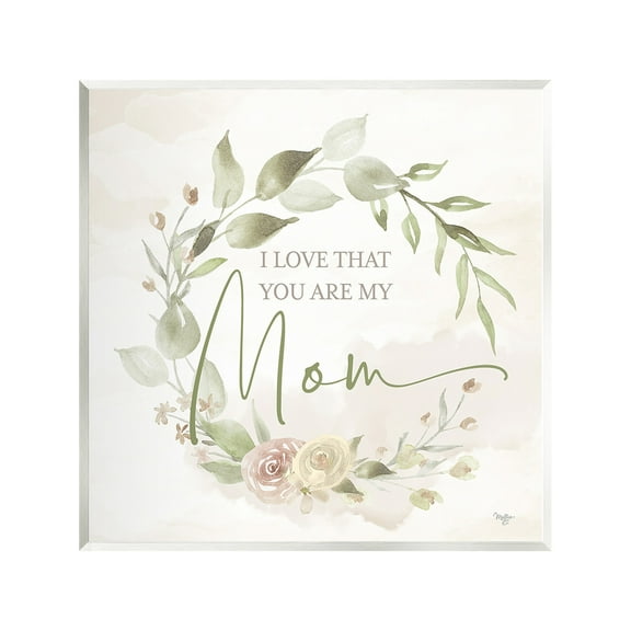 Stupell Industries Mother's Day Rose Wreath Botanical & Floral Painting Unframed Art Print Wall Art, 12 x 12