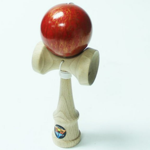 Bahama Kendama Fire Scroll Kendama - Red with Metallic Gold