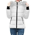 thumbnail image 3 of Wutalume Women's Solid Color Zipper Cotton Jacket, Casual Outerwear, Long Sleeve Design, Warm and Lightweight, Ideal for Daily Use in Fall and Winter Seasons,White 2XL, 3 of 4