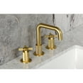 thumbnail image 4 of Kingston Brass KS1417KNX Convergent Two-Handle 3-Hole Deck Mount Widespread Bathroom Faucet with Push Pop-up Drain in Brushed Brass, 4 of 8