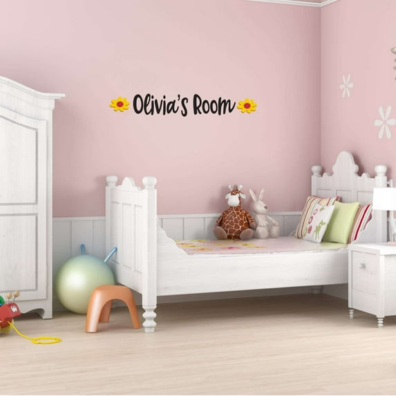 Children Cute Sign Wall Decal Decoration Personalised Name Lettering Vinyl Wall Decor Lasts Years and Easily Removable - Size: 30 In(W) x 6 In(H)