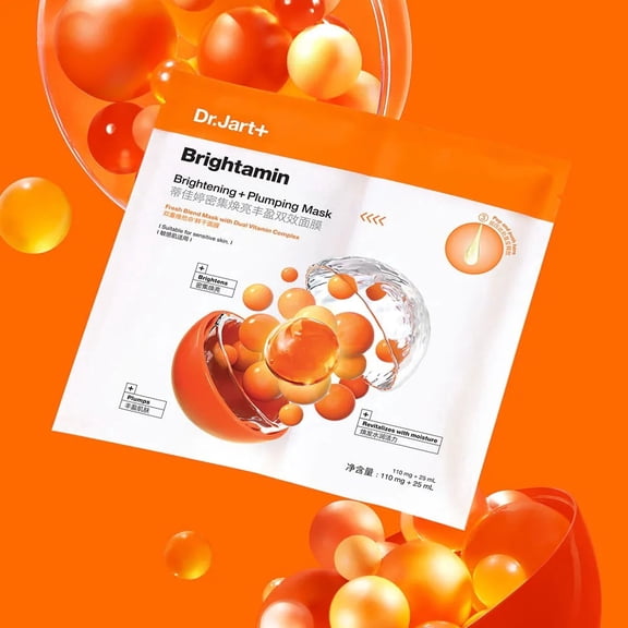 Dr Jart Brightamin Brightening Plumping Face Mask with Vitamin C, 1 pc 25 ml / 1 pc 0.84 fl. Oz.