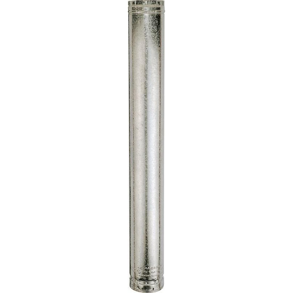 AmeriVent 6E18 Type B Gas Vent Pipe, 61/2 in ID, 18 in L, Aluminum