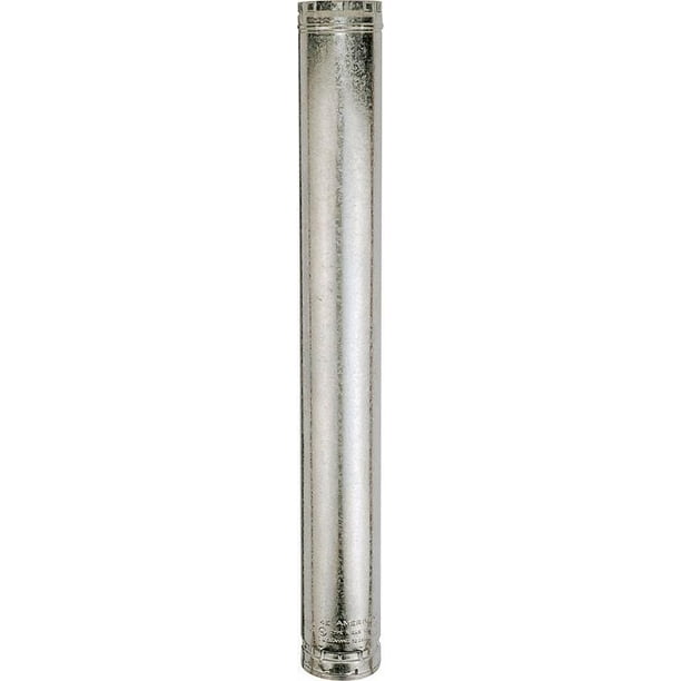 AmeriVent 6E18 Type B Gas Vent Pipe, 61/2 in ID, 18 in L, Aluminum