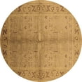 thumbnail image 1 of Ahgly Company Indoor Round Oriental Brown Traditional Area Rugs, 5' Round, 1 of 4