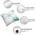 thumbnail image 4 of COMIO Nautical Coastal Throw Pillow Covers Set of 2 Beach Theme Blue Seashell Coral Starfish Pillow Cover Summer Couch Pillow Cases Outdoor Sofa Cushion Cover Modern Decor for Bed Living Room White, 4 of 6