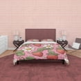thumbnail image 4 of Funda nórdica de fresa, juego de dormitorio boho, colcha rosa floral, femenino, 4 of 6