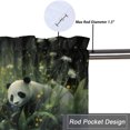 thumbnail image 5 of Cartoon Panda Rod Pocket Thermal Insulated Curtain Valance Cute Animal Black White Panda Bear Flowers Leaf Window Valance for Bedroom Bathroom Living Room Dining Room 54 by 18 in, 1 Panel, 5 of 6