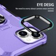 thumbnail image 2 of Compatible for iPhone 15 Case with Kickstand & Slide Camera Cover, Built-in 360° Rotate Ring Stand Magnetic Car Military Grade Shockproof Phone Cover Case for iPhone 15,Purple, 2 of 8