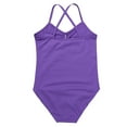 thumbnail image 5 of iEFiEL Little Girls Ballet Dance Leotard Cotton Basic Criss Cross Gymnastic Camisole Leotard Purple 10-12, 5 of 6