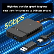 SD Card Reader, Memory Card Reader 8 in 1 USB C USB 3.0 Dual Connector Adapter 5Gbps Simultaneously Read SD MS CF TF Cards Supports Micro SD/Micro. Compatible with desktops and USB-C Smartph