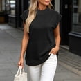 thumbnail image 6 of cocolona Womens Short Sleeve Sweatshirt Crew Neck Solid Color Casual Loose Pullover Tops with Pockets, 6 of 6