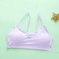 thumbnail image 2 of Paiyanr Tween Girls Cotton Camisole Bra Primary and Secondary School Solid Color Soft Comfortable Adolescent Bra Purple, 2 of 5