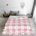 thumbnail image 5 of Honeii Plaid Heart Print Fleece Blanket - Throw Blanket for Bed, Sofa, Couch, Camping, and Travel , Microplush Ultra Soft Warm Blanket-80"x60", 5 of 7