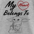 thumbnail image 2 of Girl's Star Wars: The Mandalorian Valentine's Day My Heart Belongs To Grogu  Graphic Tee Athletic Heather X Small, 2 of 5