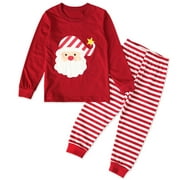 Kalikulu Toddler Girls Pajamas Set Cotton Kids Santa Pjs Xmas Sleepwear 2t