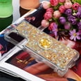 thumbnail image 2 of case for Samsung Galaxy S21 5G 6.2",Creativity Clear Quicksand Glitter Flowing Liquid Floating Soft TPU Case w/Stand Bling Diamond Sparkle Phone Cover for Samsung Galaxy S21 5G  Colorful Gold, 2 of 14