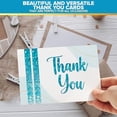 thumbnail image 6 of Decorably 24 Pack Glittery 6x4in Light Blue Thank You Cards with Envelopes & Stickers, 6 Elegant Designs for Friends, Loved Ones, Blank Inside - All Occasions, Wedding, Baby Shower, Gifting, Mailing, 6 of 6