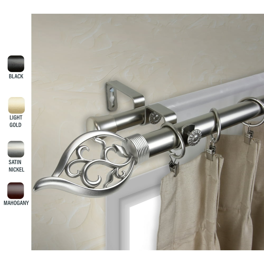 Clair 1" dia. Double Curtain Rod 2848 inches Satin Nickel Walmart