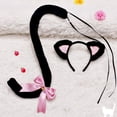 thumbnail image 1 of Conjunto de Sintética, Disfraz, , Pinza para El Pelo, Regalo, Vestido para Fiesta, Cumpleaños, Decoración, Espectá negro rosa Macarena Cola de tocado de gato, 1 of 7