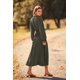 thumbnail image 2 of Vestido PRETTYGARDEN Midi Verde Militar con Pompones y Mangas Largas Talla L, 2 of 8