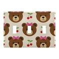 thumbnail image 2 of Dailycode Light Switch Plate Covers 2 Gang Wall Plate Plastics Outlet Covers for Kitchen Home Office Decor Bear Bow Cherry, 2 of 8