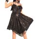 thumbnail image 4 of Vestido De Mujer Sling Correa De Espagueti CordóN Encaje Patchwork Irregular Verano Midi Vestido XBTCLXEBCO Negro;S, 4 of 5
