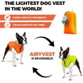 thumbnail image 5 of AiryVest Lightweight Reversible Winter Dog Coat - Warm Dog Jacket - Water Resistant Windproof - Insulated Dog Apparel for Small, Medium & Large Dogs - Comfortable Dog Puffer Vest - Orange Light Green, 5 of 6