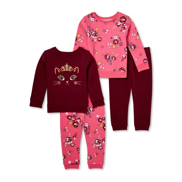 Garanimals Baby and Toddler Girls' Fleece Sweatshirt and Sweatpants