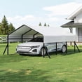 thumbnail image 2 of 10x15 Heavy Duty Metal Carport Kit – Reinforced Frame, Anchors, Outdoor Storage Shelter for Truck, Boat, RV, Tractor, Simple Assembly – Size: 10*15*8.4FT, 2 of 8