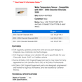 thumbnail image 2 of Water Temperature Sensor - Compatible with 2001 - 2006 Chevy Silverado 3500 2002 2003 2004 2005, 2 of 2