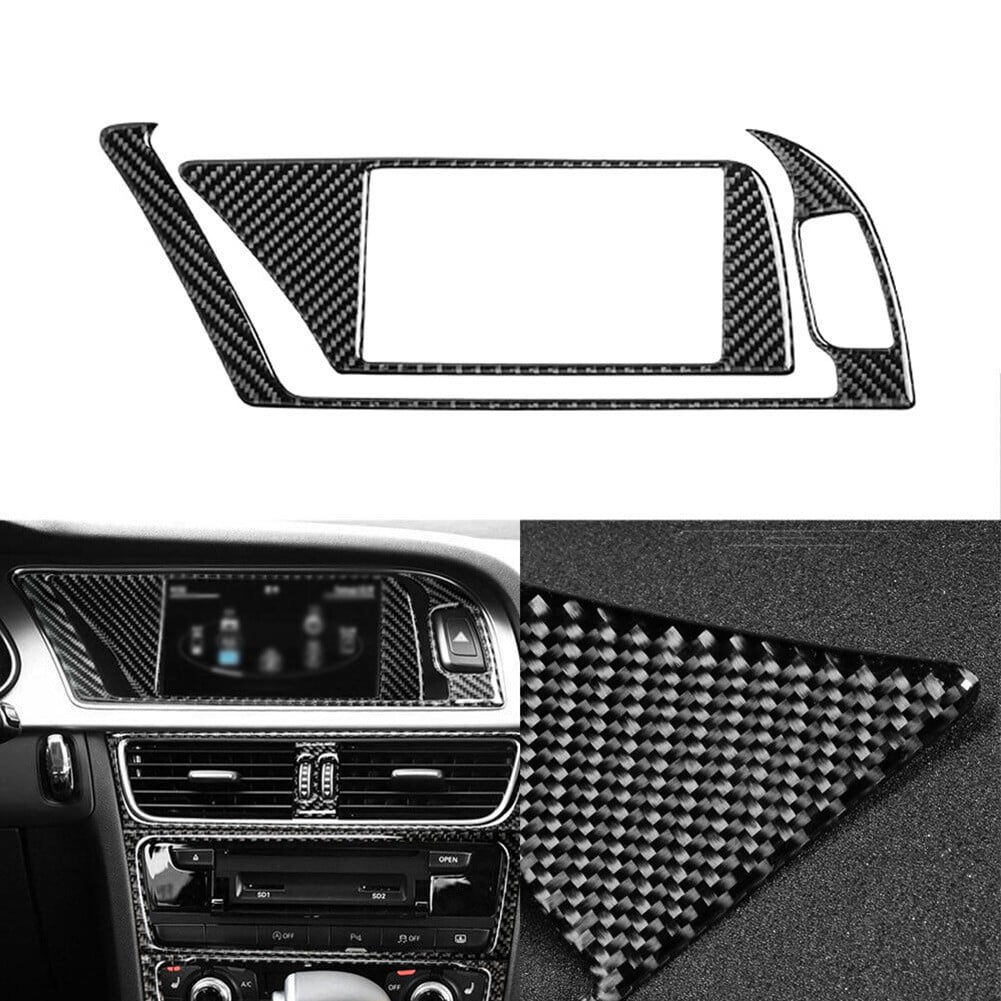 GLFILL Interior Navigation Gps Panel Carbon Fiber Cover Trim for B8 A4