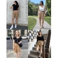 thumbnail image 2 of Zeagoo Womens Bermuda Shorts Casual Back Elastic Waist Wide Leg Shorts Knee Length Cargo with Pockets, 2 of 6