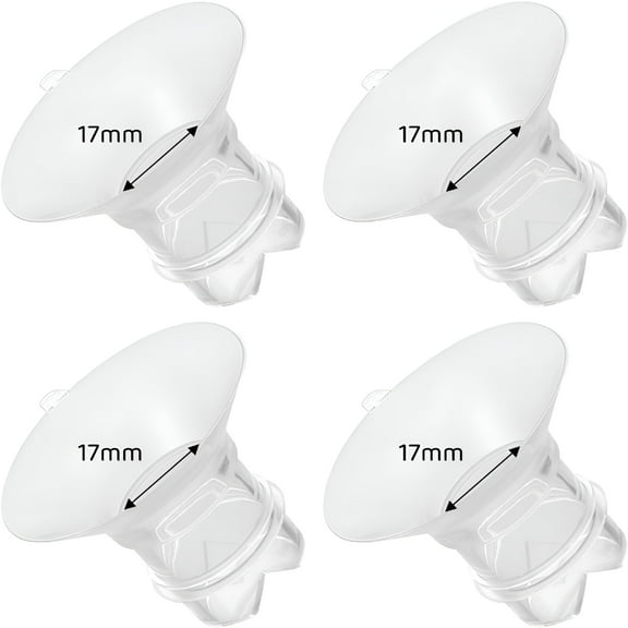 XIRQI Flange Inserts 17mm Compatible with Breast Pump 24mm Shields/Flanges, Reduce 24mm Nipple Tunnel Down to 17 mm, 4PCS