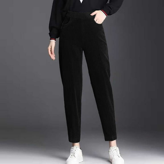 Women's Corduroy Fabric With Velvet Winter Solid Color Casual Pants Womens Medium on Casual Pants plus Size Hiking Pants Women Womens Pants Suite Casual Work Womens Pants Casual Work Pattern