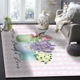 thumbnail image 4 of Area Rugs Indoor Non-Slip Rectangle Rug 5x8 Ft Farmhouse Flower Floral Lavender Vase Pink Plaid Rug Rubber Backing Floor Mats Non Shedding Home Decor Carpet for Entryway Living Room, 4 of 8