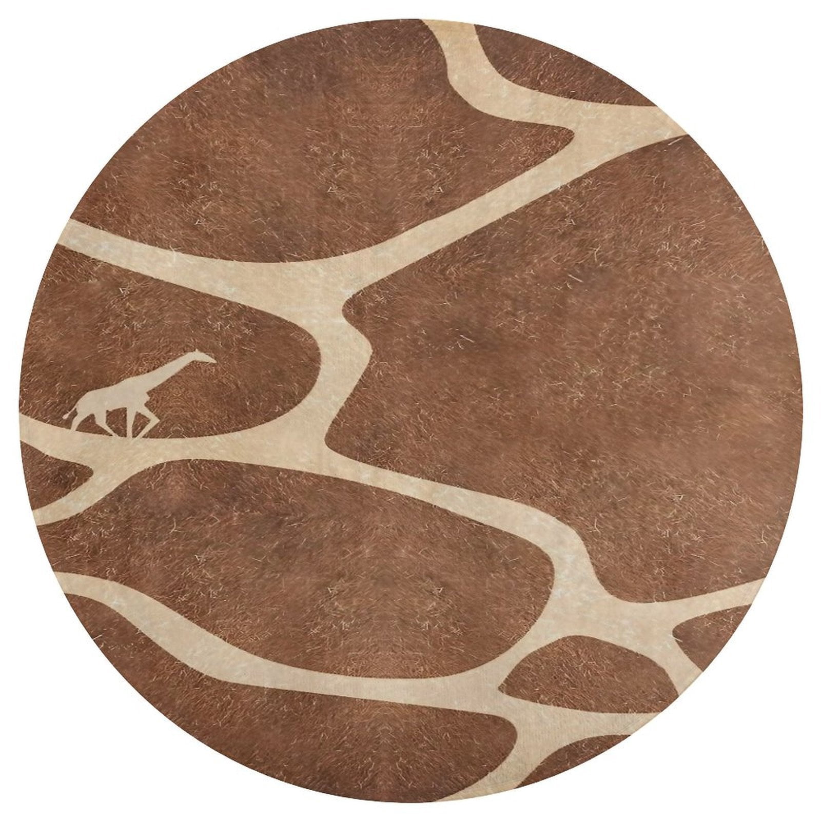 Giraffe Pattern (1) Round Area Rugs for Bedroom Living Room, 2FT Soft Comfy Indoor Circle Carpets, Carpet Home Decor Floor Mat