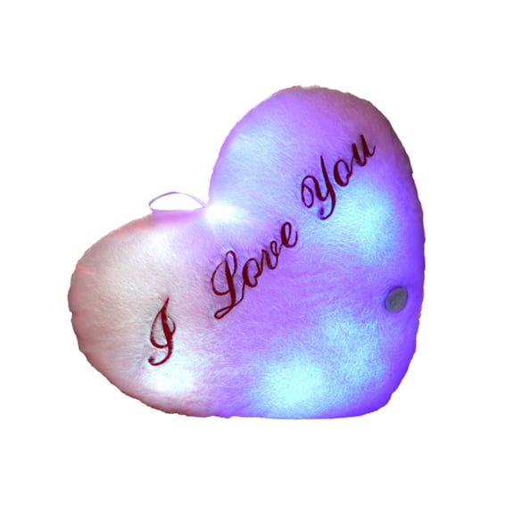 Nmdmisc Valentine's Day Glowing Heart Plush Pillow - 13.8inch Romantic Heart Shaped Stuffed Toy for Valentine's Day Gifts for Wife, Girlfriend, Husband, or Boyfriend(Pink)