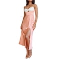 thumbnail image 2 of Coduop Women Spaghetti Strap Cami Dress Side Split Bodycon Long Dress Slit Cocktail Party Dresses, 2 of 6