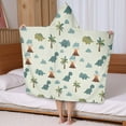 thumbnail image 5 of Light Green Dinosaurs Volcanoes Pattern Hooded Bath Towel，50"x30" for Ages 3 To 12 Kids, Quick Dry Lightweight Soft Microfiber Hood Beach Towel Cover Up for Kids, 5 of 7